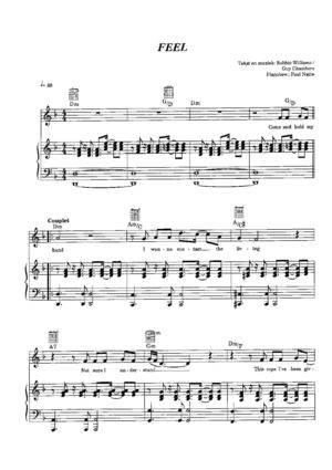 Feel - Robbie Williams - Free Piano Score