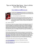 tips on writing a song tips on writing a song