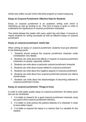 Essay on corporal punishment