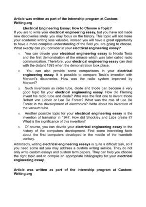 Personal essay electrical engineering