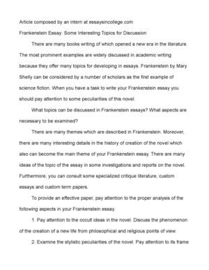 Frankeinstein essay