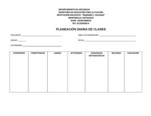formato de planeacion de clases