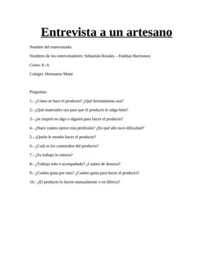 preguntas basicas para una entrevista a un profesor calam 233 o entrevista a un artesano preguntas basicas para una entrevista a un profesor calam 233 o entrevista a un artesano