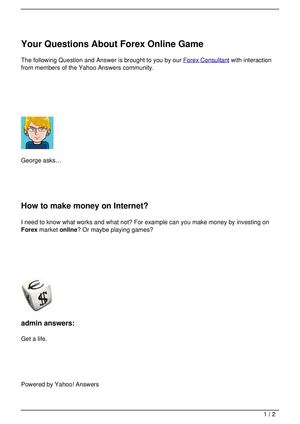 Forex questions and answers