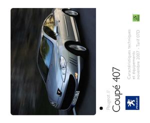Spécifications Techniques 407 Coupé
