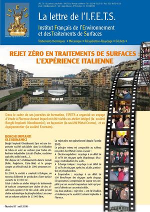 Lettre IFETS. Numéro 87  / avril 2008