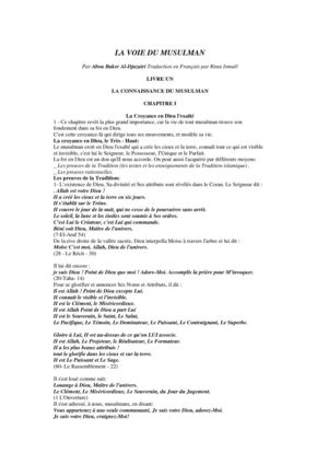 La Voie Du Musulman(Abou Baker Al Jaza Iri)