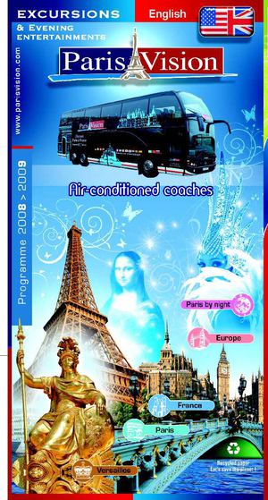 Brochure Paris Vision - Version anglaise - Excursions Autocars 2008-2009