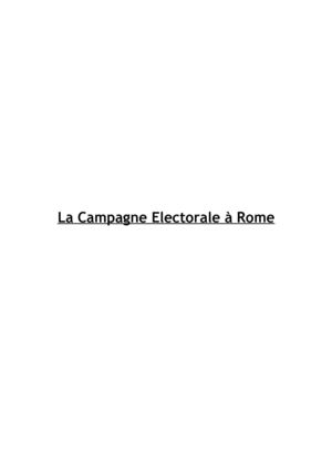 La campagne électorale dans la Rome antique