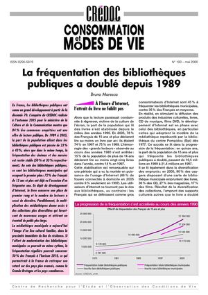 LA FREQUENTATION DES BIBLIOTHEQUES PUBLIQUES A DOUBLE DEPUIS 1989_ETUDES du CREDOC