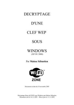 Décryptage d'une clef WEP