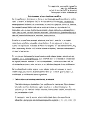 Estrategias de la investigación etnográfica
