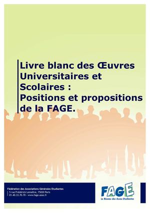 FAGE - Livre blanc des oeuvres universitaires et scolaires