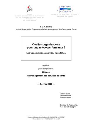 Quelles organisations pour une relève performante ?