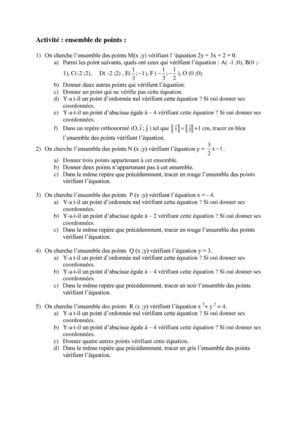 Activité - Ensemble de points