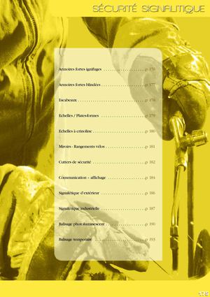 Catalogue sécurité signalétigue protection aspiration filtration