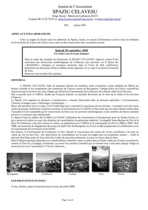 Journal de l'association Spaziu Celavesu