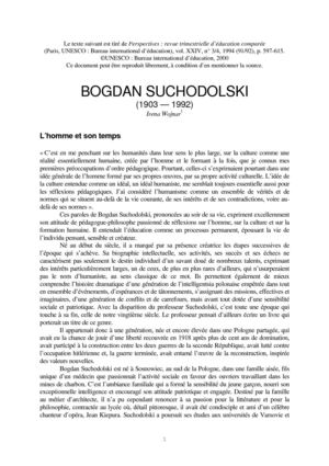 Grands penseurs en éducation- Bogdan Suchodolsky