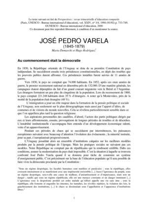 Grands penseurs en éducation- José Pedro Varela