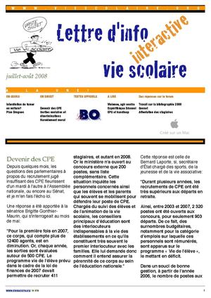 Lettre info vie scolaire, juillet-août 2008-4