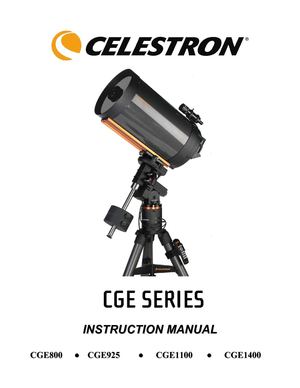 Ol'Optic : Télescope Celestron CGE 800 (XLT), Mode d'emploi Anglais
