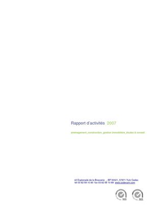 Rapport d'activités 2007