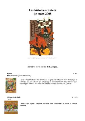 Histoires sur le thème de l'Afrique