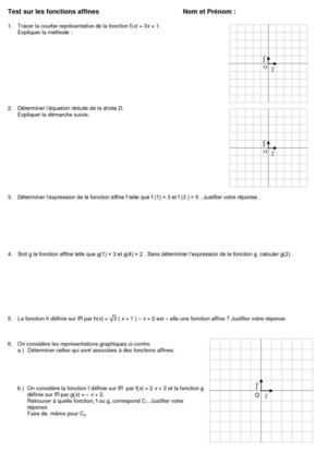 Test Sur Les Fonctions Affines
