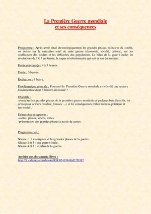 3ème - La Première Guerre mondiale et ses conséquences - Présentation