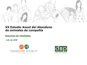 ESTUDIO ABANDONO 2008 PERROS Y GATOS EN ESPAÑA