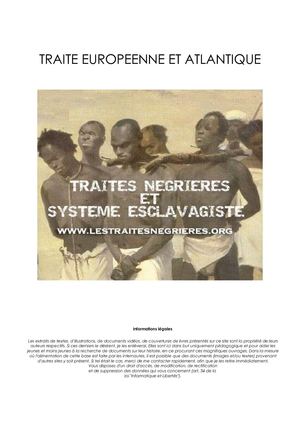 esclavage - Traite Europeenne et Atlantique