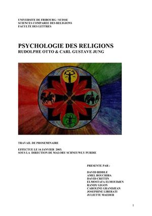 Psychologie Des Religions de R. Otto & C. G. Jung