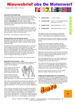 Molenwerf nieuwsbrief nr  10 2007-2008