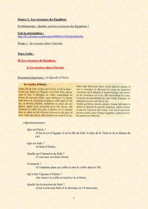 6ème - L'Egypte, le pharaon, les dieux et les hommes - cours - II.A.