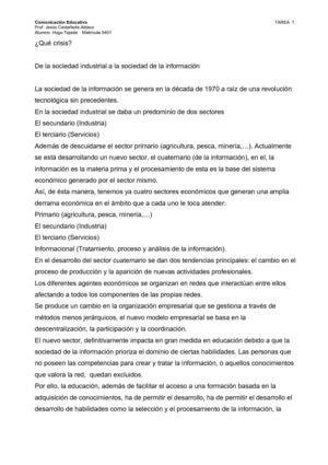 De la sociedad industrial a la de la información