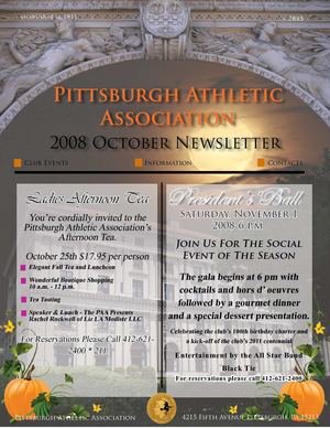 Pittsburgh Athletic Association 2008 October Newsletter