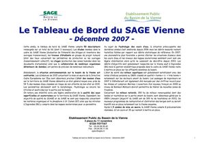 SAGE du Bassin de la Vienne - Tableau de bord 2007