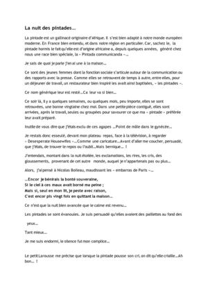 La nuit des pintades 
