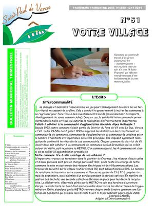Bulletin Municipal n°51 3ème trimestre 2008