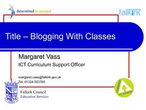 Blogging With Classes