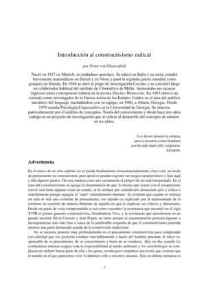 Introducción al constructivismo radical