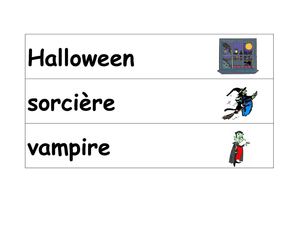 mots étiquettes halloween