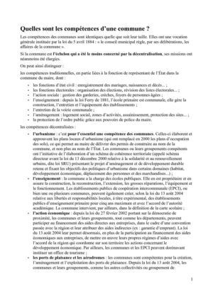 Compétences des CT