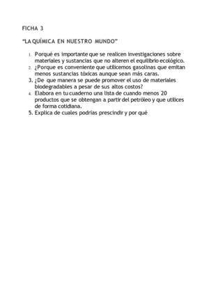 LA QUÍMICA EN NUESTRO MUNDO