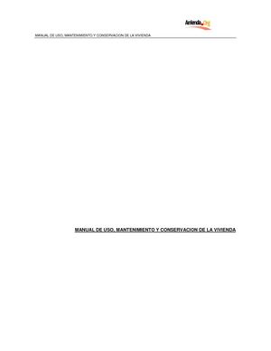 MANUAL DE USO, MANTENIMIENTO Y CONSERVACIÓN DE LA VIVIENDA - ARRIENDA 2008 LIMA-PERU