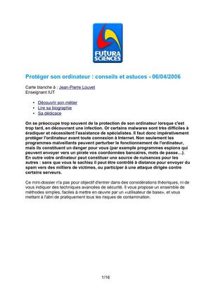 Futura Sciences - Protéger son ordinateur