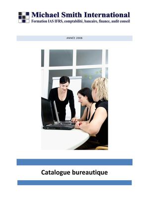 Catalogue des formations bureautique Michael Smith International