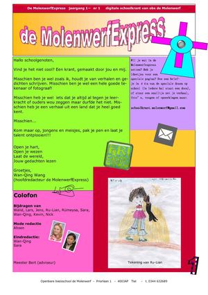 1e digitale schoolkrant van obs de Molenwerf - Tiel