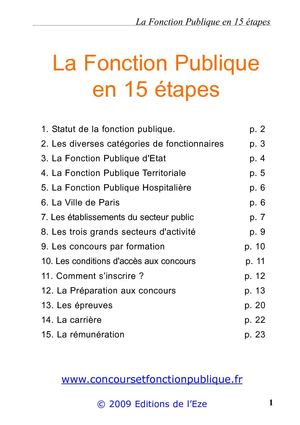 La Fonction Publique en 15 étapes