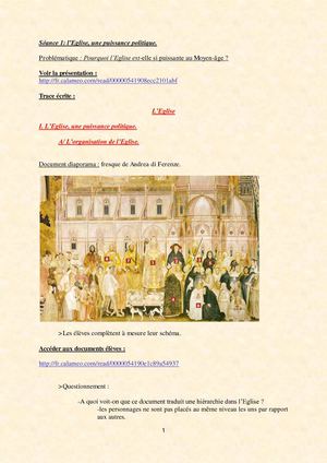 5ème - l'Eglise - cours - I.A.